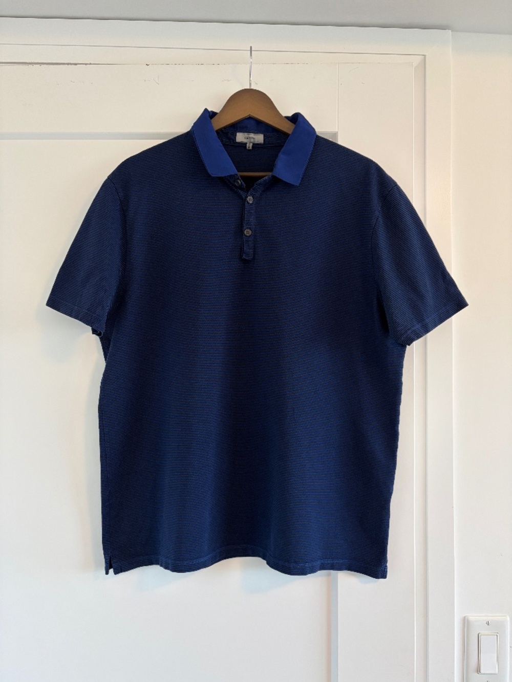 Lanvin Men’s Striped Polo Shirt Blue Black Cotton Made in Italy